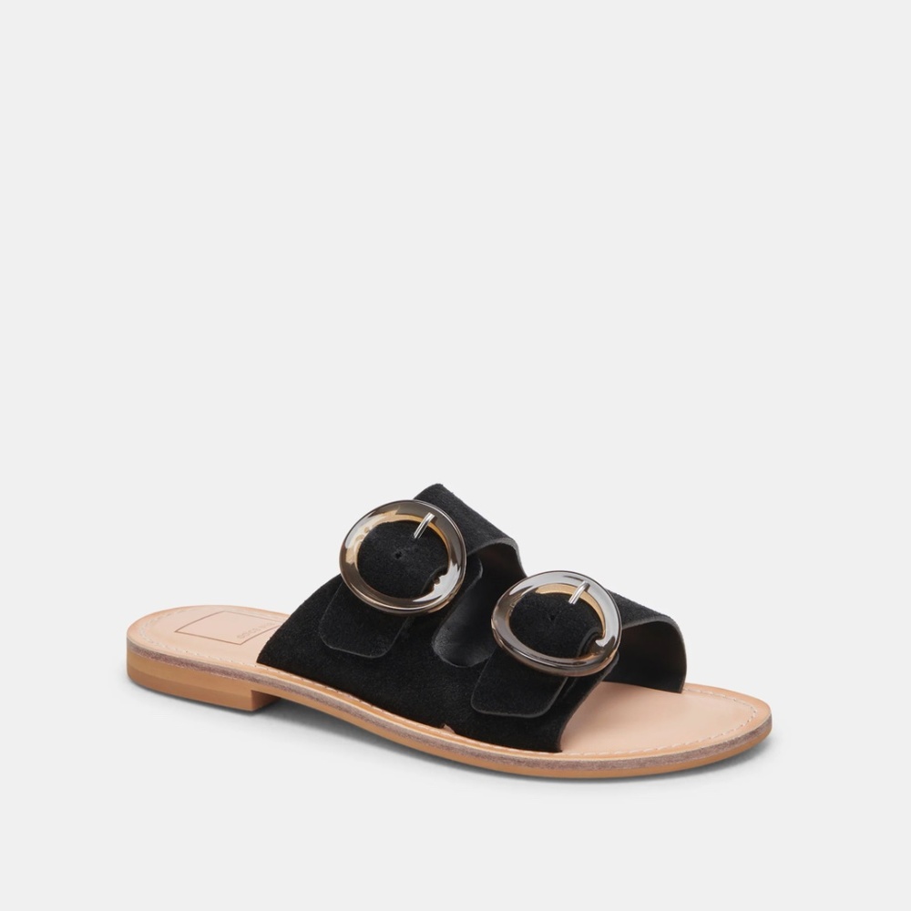 NWT Dolce Vita 8 Cecily Onyx Suede Sandals